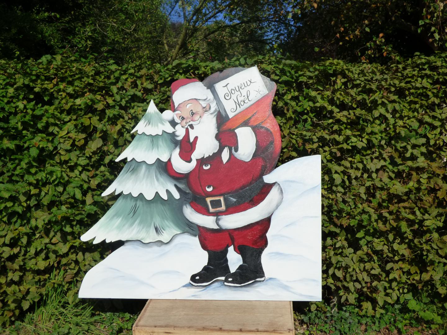 Décor de Noel support bois pour une commune